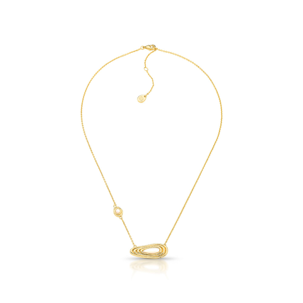 Colar Dourado com Pingentes Organicos e Madreperola – CO01040010DOMP